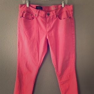J. Crew Toothpick skinny Ankle Salmon Jeans
